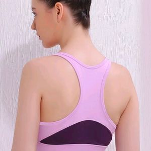 Medium Impact Padded Sports Bra In Wine Colour