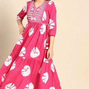 Pure Cotton Kurta With Trousers Set For Women