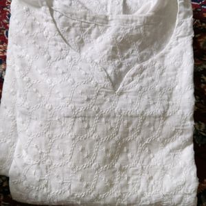 A White Chicken frock With free Plazo