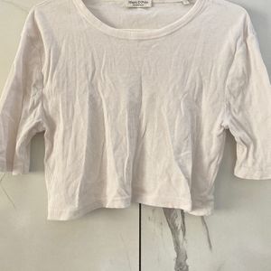 White ribbed Croptop (Fits- Small to Medium).               Quote your price!!