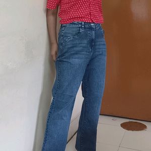 High Waist Straight Fit New Jeans