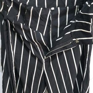 Striped printed trouser