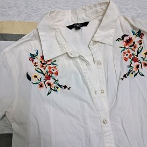 Whit Embroidered Shirt