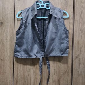 Sleeveless Tie Up Jacket