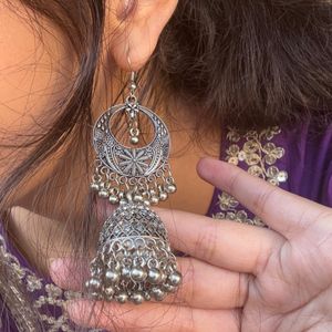 Silver Jhumkas