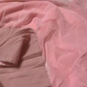 Baby Pink Plain Saree Veryy Soft NO FLAWS