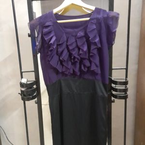 Black & Purple Party Wear Dress