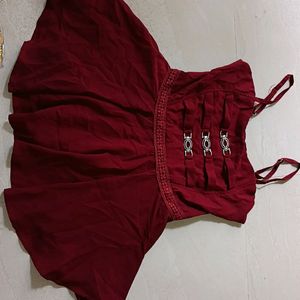 Maroon Dark Like Coffee Colour Crep Top