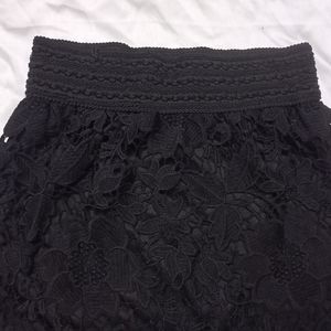 Black Lace Detail Mini Skirt