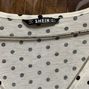 Shein polka dot wrap around top