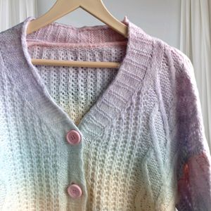 Pastel Rainbow Cropped Sweater