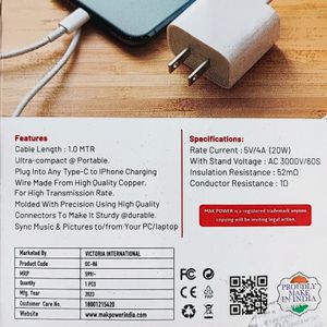 Mak Power Type C To Lightning Cable