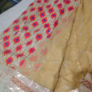 Cotton Zari With Sarara  Full Suit