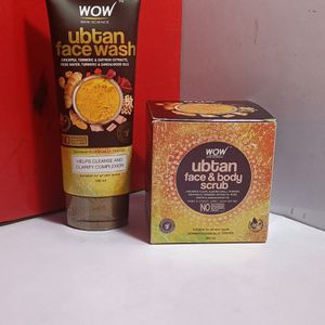 Wow Ubtan Face Wash and Body Scrub