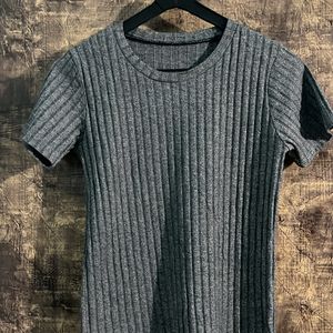 Round Neck Woolen Tee Half Sleeved