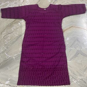 Wine Purple Sequin Kurti