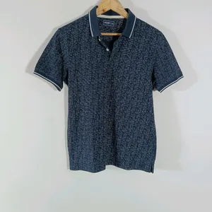 Blue Printed Casual T-Shirt (Men)