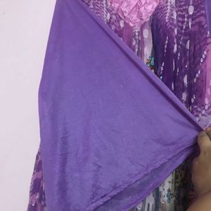 Dubai Party Wear Purple Beautiful Gown With Shines