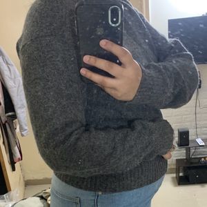 Grey High Neck Sweater