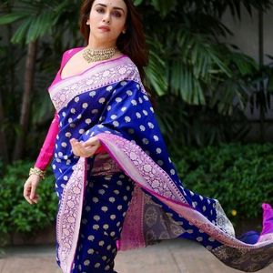 Blue Banarasi Silk Saree