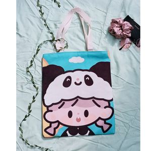 Kawaii Girl Zipper Totebag Bag (Design 1)