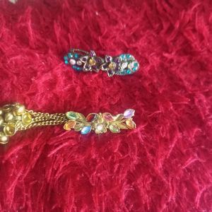 Combo GOLD OXIDISED SAREE CLIPS AND PIN