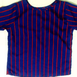 Dark Blue And Red Colour Top Not Used