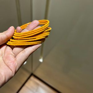 2/6 Mustard Velvet Bangles 12 Pcs