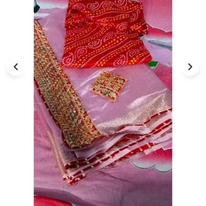 New Cotton Silk Saree With Blouse Piece