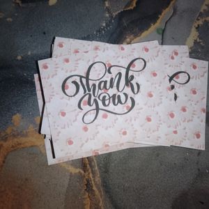 10 Piece  Of Pink Thank You Card