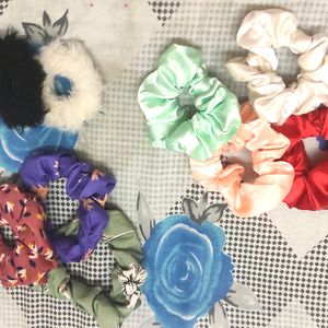 9scrunchies,2bows,1hairclip