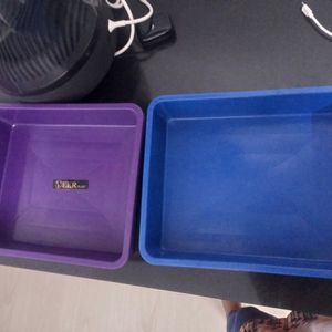 2 Plastic Container Box And 1 Spoon Rack