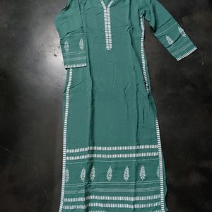 Sea Green Straight Kurta For Women