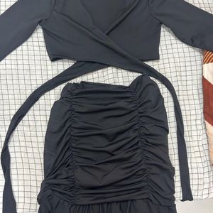 Mini Black Skirt And Top Set