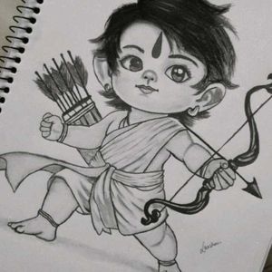 Little RamJi Pencil Scatch Drawing