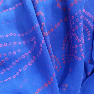 Blue Georgette Bandhini Saree