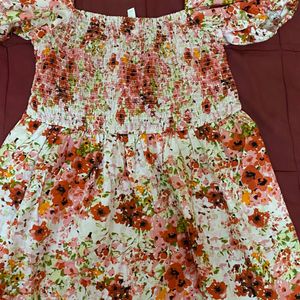 Floral Print Trendy Dress