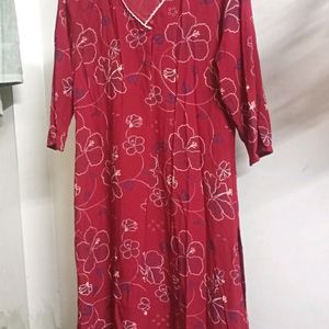 Anouk Red Printed Kurta