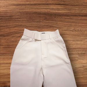 Stella White Side Hook Trousers