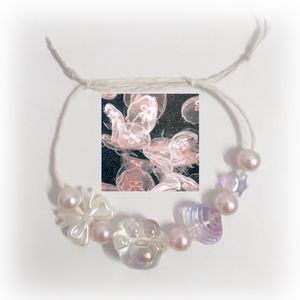 pink beaded wire sliding bracelet