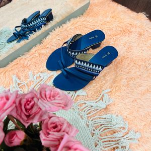 Blue Color Hand Work Max Sandal