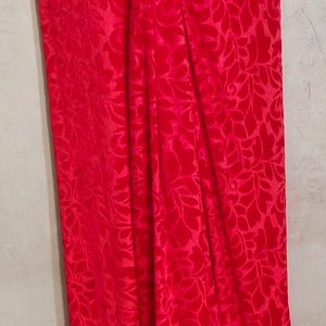 Velvet Shaneel Tomato Red Fabric