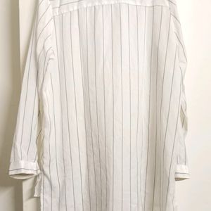 Women Striped White Shirt