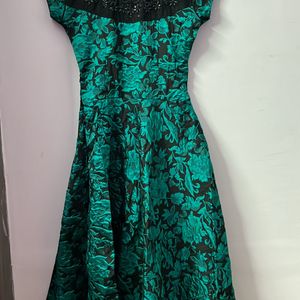 Black Frock With Shades Of Teal Green