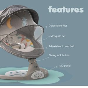 5 Point Safety Electric Swing Baby Bassinet+ Music