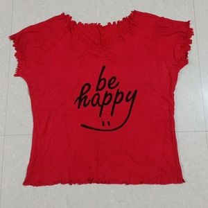 Casual Or Active Wear Red Tee/top