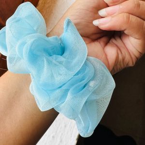 PRICE DROP!!  Pastel Blue Organza Scrunchie