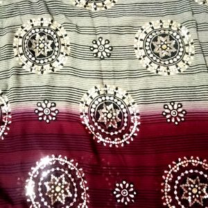 Chiffon Saree With Heavy Sequence Work