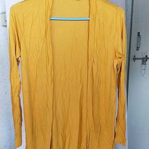 Knee Length Shrug, Mustard Colour, Bust Size-32in