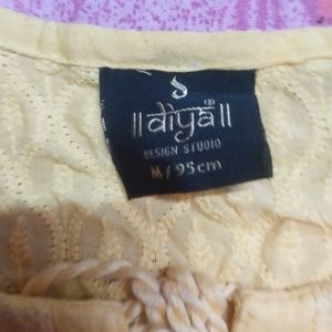 Chiffon Yellow Kurtaa